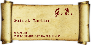 Geiszt Martin névjegykártya