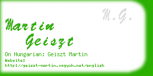 martin geiszt business card